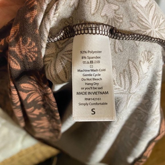 Lula Roe Size S Carly Dress in Brown & Coral - Picture 6 of 6